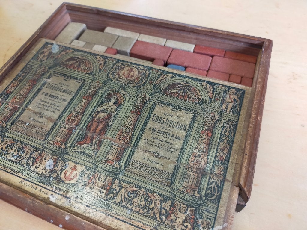 Anker Steenbouwdoos (rond 1900) vrijwel compleet, Antiek en Kunst, Antiek | Speelgoed, Ophalen of Verzenden