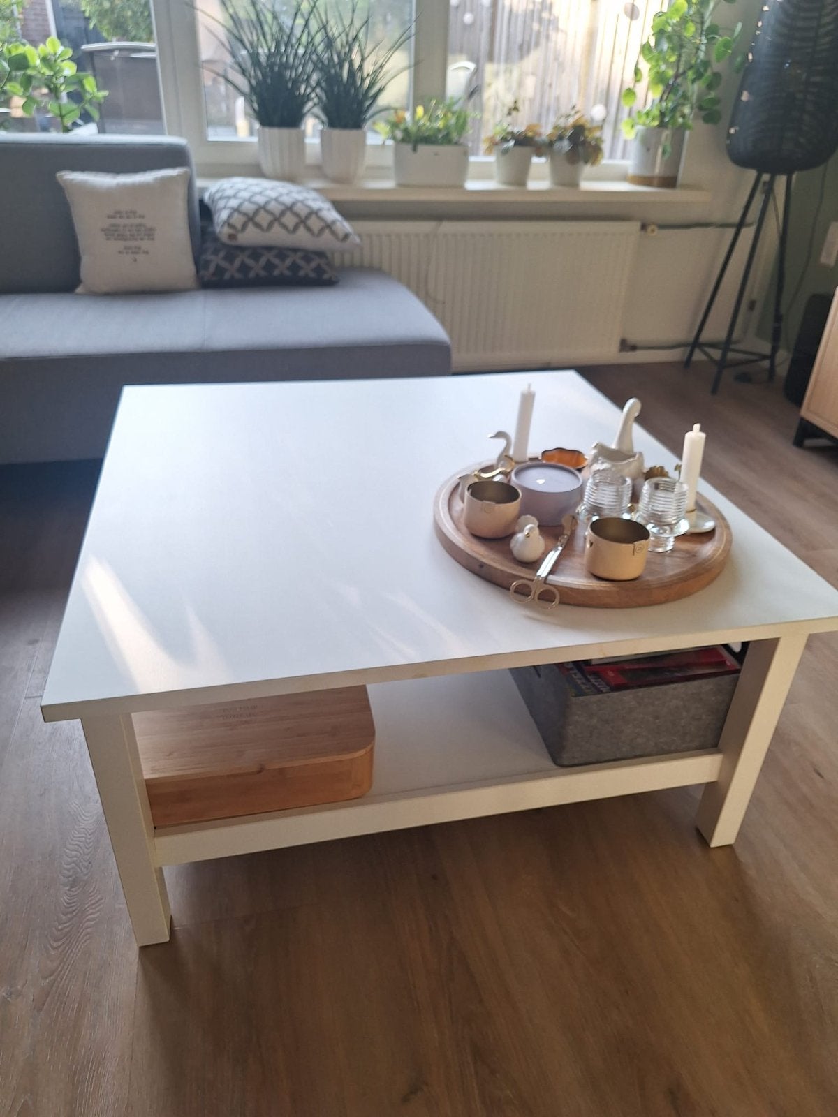 IKEA Hemnes salontafel wit 90x90 cm, Ophalen, Gebruikt, Vierkant, 50 tot 100 cm