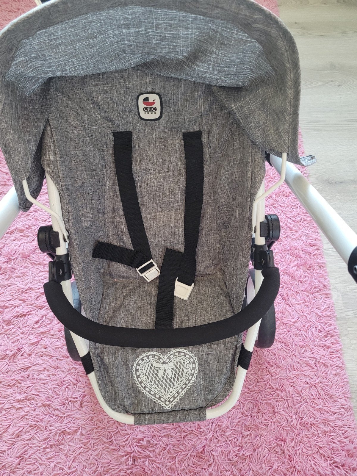 Poppen tweelingwagen, Ophalen, Zo goed als nieuw, Babypop