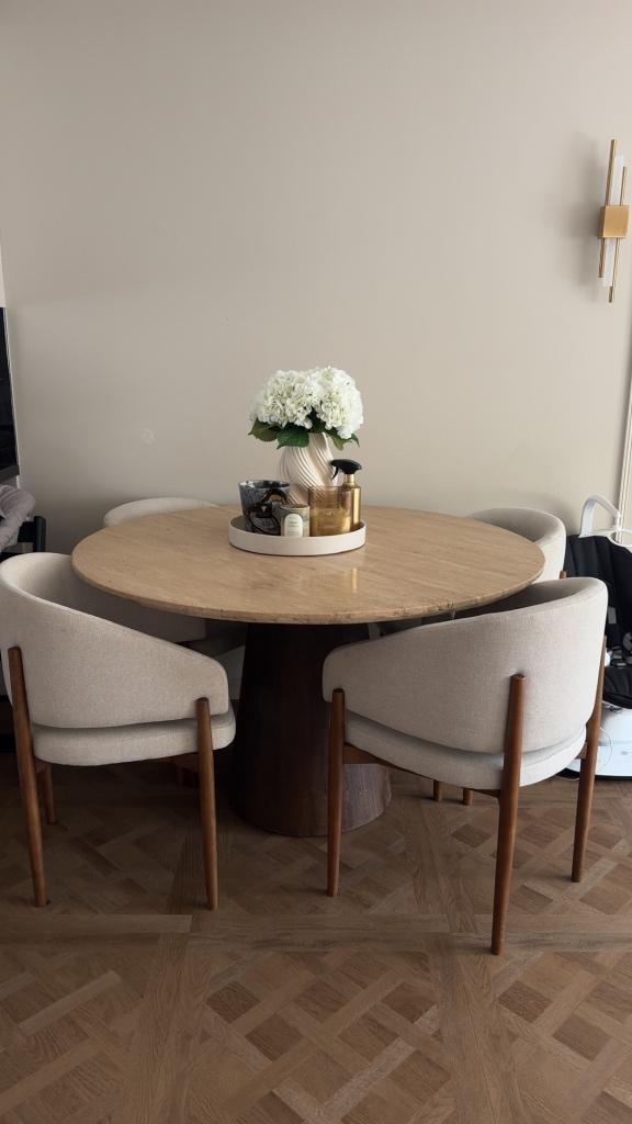 Eettafel met stoelen, Huis en Inrichting, Tafels | Eettafels, Zo goed als nieuw, 100 tot 150 cm, 50 tot 100 cm, Vier personen