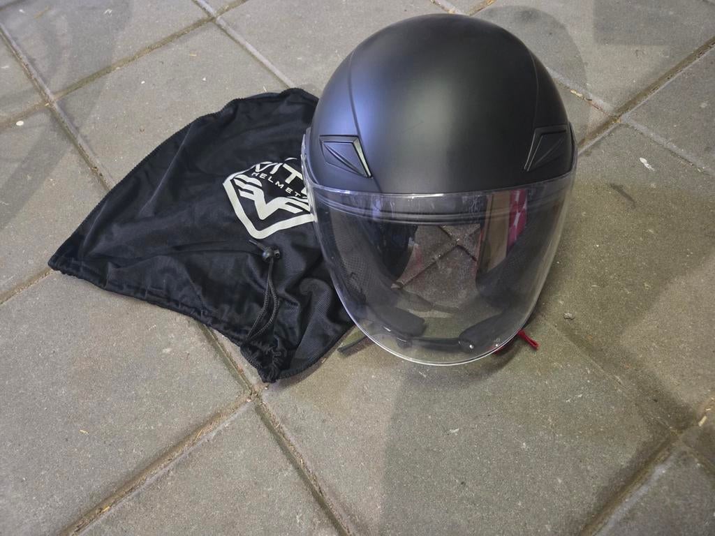 Zwarte Vito helm Maat M, M, Dames, Jethelm, Tweedehands