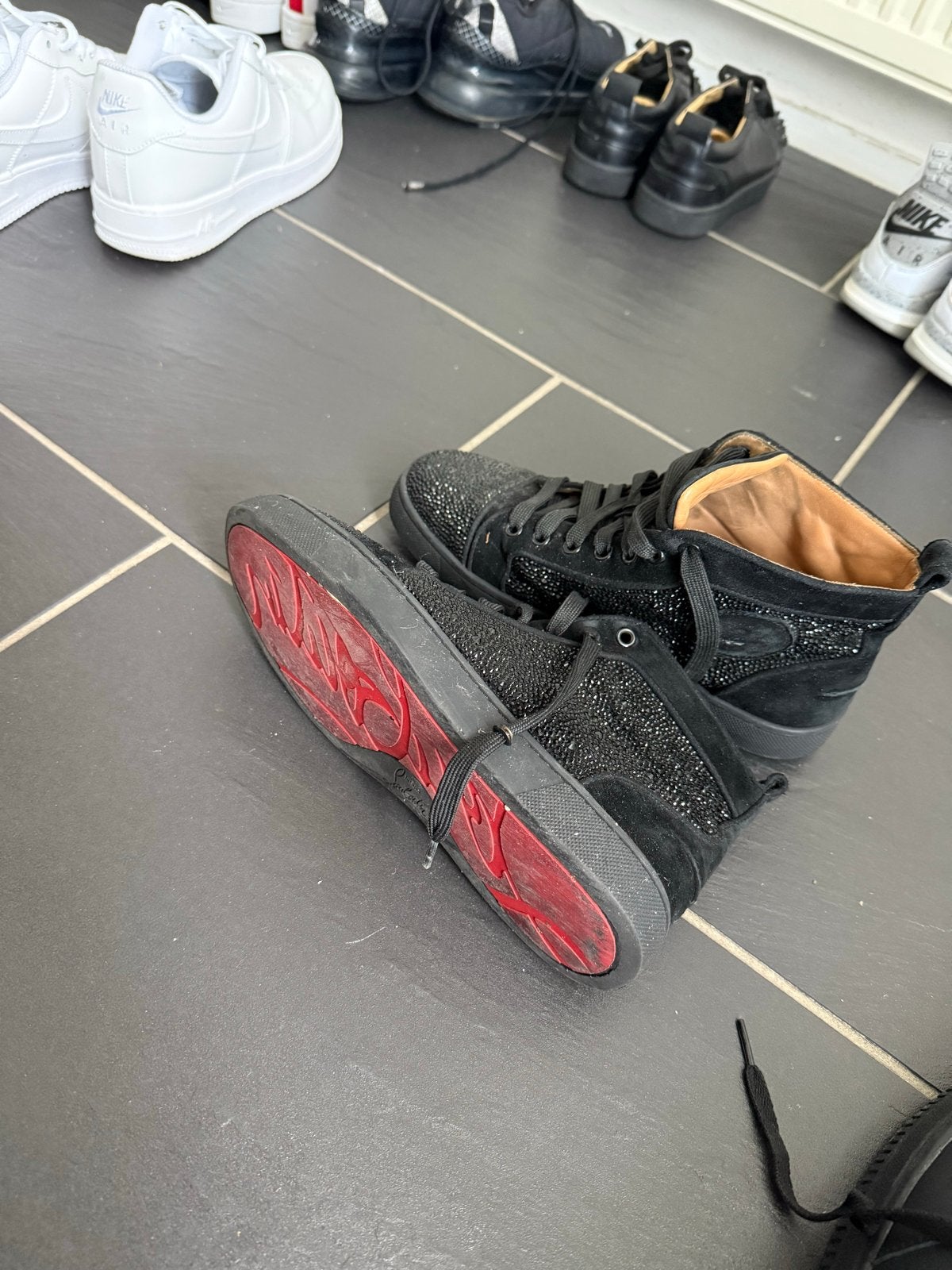 Christian Louboutin Sneakers Maat 38/40, Ophalen of Verzenden, Gedragen, Zwart, Sneakers of Gympen