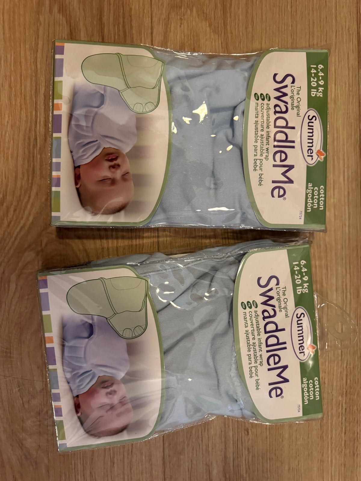 2x SwaddleMe inbakerdoek blauw - 6.4-9 kg, Ophalen of Verzenden, Gebruikt