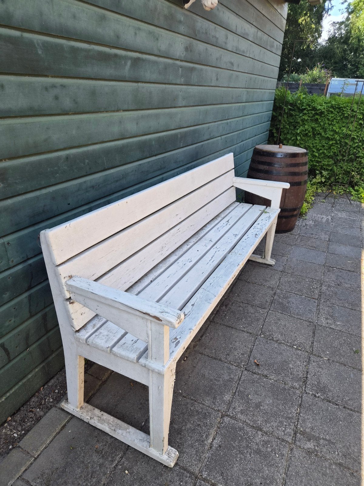 Vintage houten tuinbank - opknapper, Tuin en Terras, Tuinbanken, Ophalen, Gebruikt, Hout