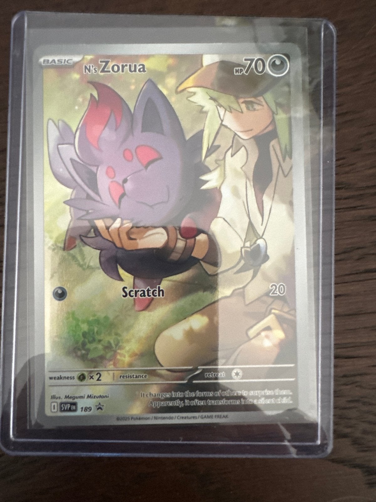 Pokémon Kaart N's Zorua (SVP EN 189) - Promo, Ophalen, Zo goed als nieuw, Losse kaart