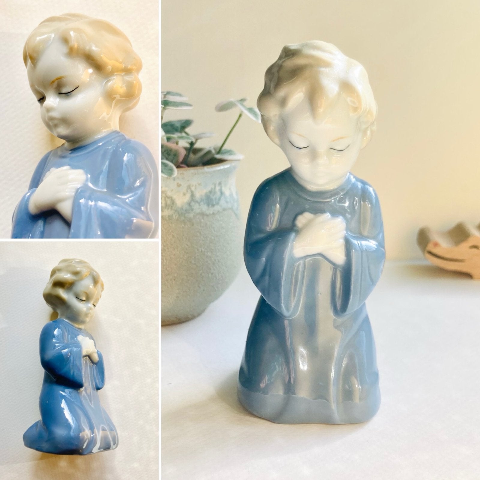 Vintage porseleinen beeldje - Biddend kindje - Nostalgisch, Ophalen of Verzenden
