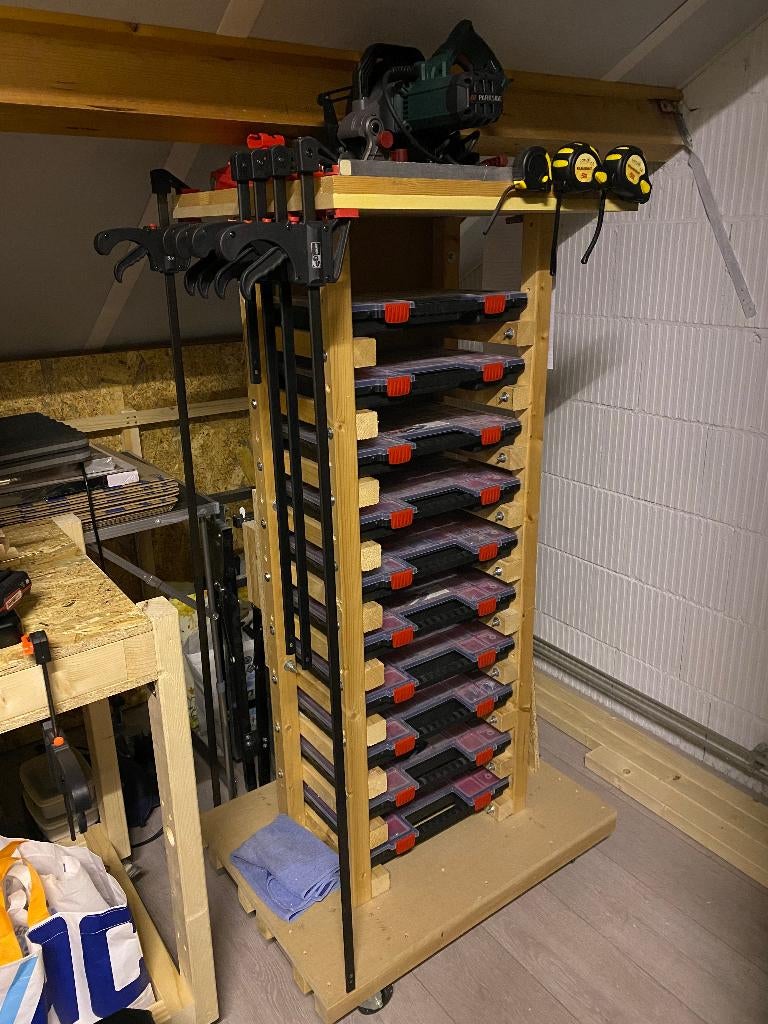 Houten ladenbak/organiser, Ophalen, Handgemaakt, Gereedschap of Toebehoren, Hout