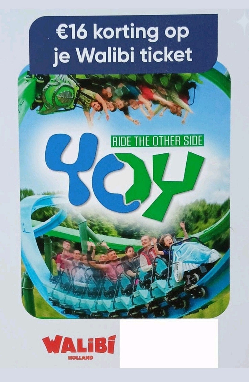 Walibi 16 euro korting pp , voor max 4 personen .
Heel de z, Drie personen of meer, Kortingskaart