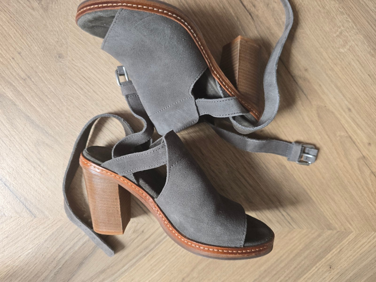 Shabbies amsterdam zomerse sandalen, maat 37, Shabbies Amsterdam, Zo goed als nieuw, Grijs, Sandalen of Muiltjes