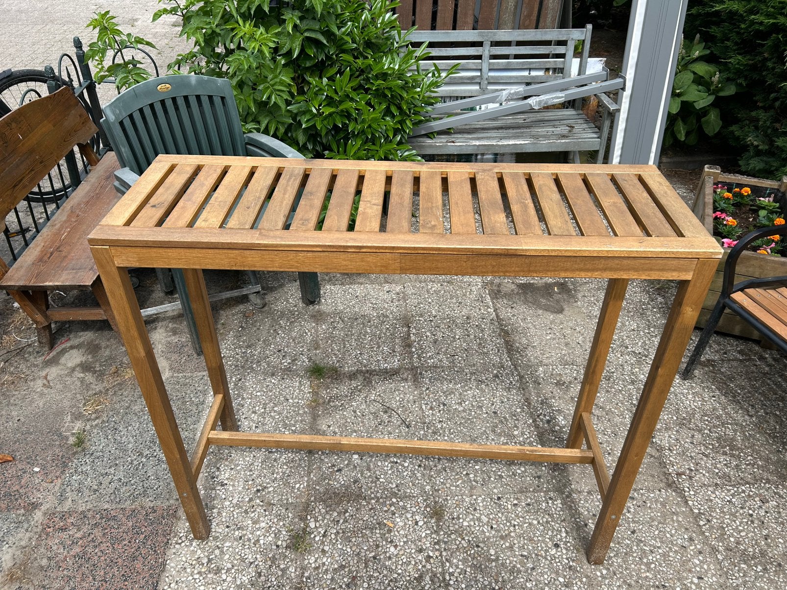 Bartafel voor buiten, Tuin en Terras, Tuintafels, Ophalen of Verzenden, Rechthoekig, Hout
