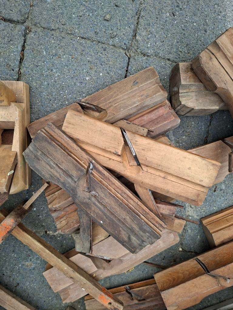 Partij oude houten schaven ongeveer 35 stuks, Antiek en Kunst, Ophalen