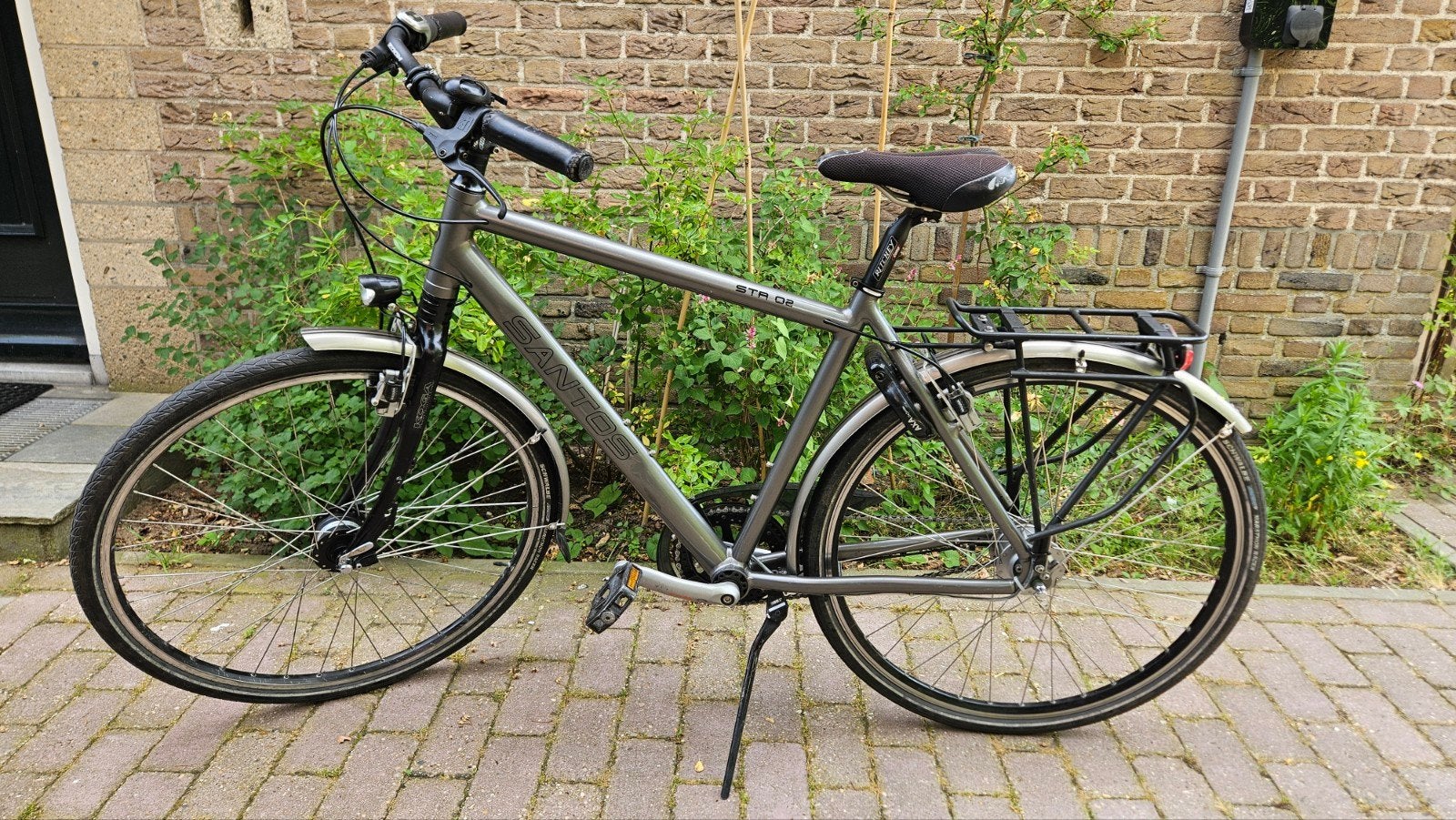 Santos STR02 herenfiets framemaat 53 cm, Velgrem, Versnellingen, Zo goed als nieuw, 53 tot 57 cm