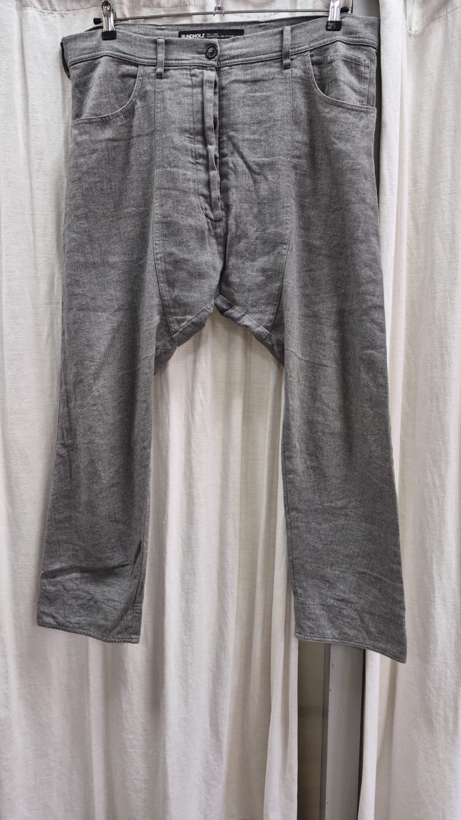 Rundholz broek maat L wol linnen, Maat 42/44 (L), Ophalen of Verzenden, Zo goed als nieuw, Grijs