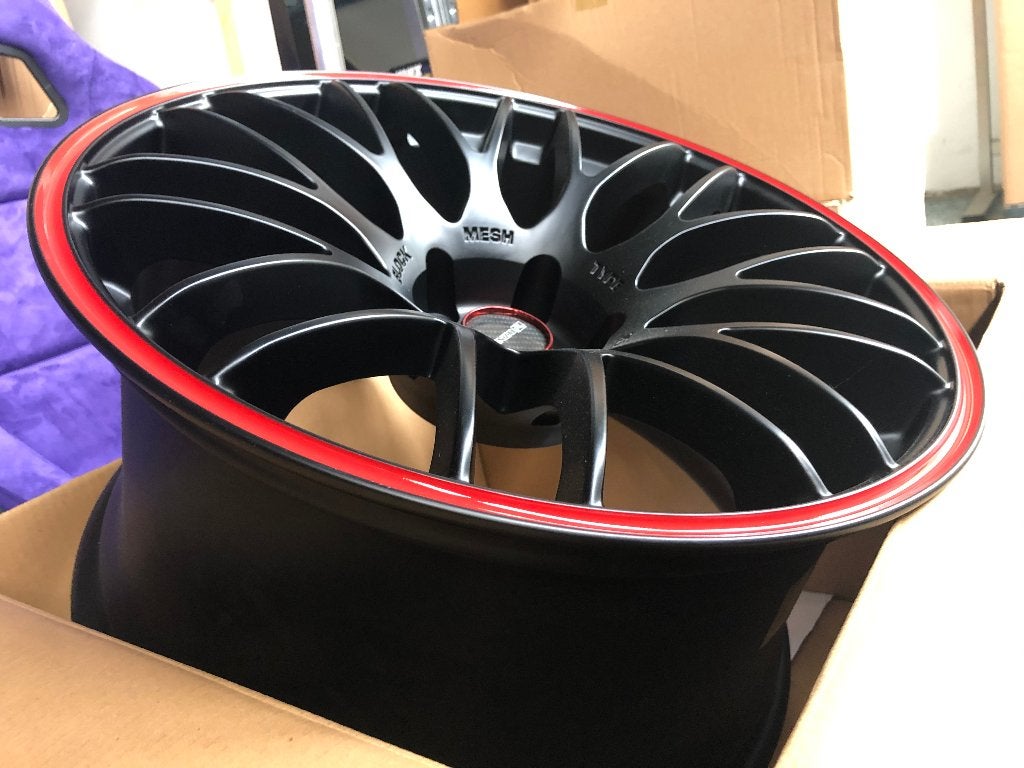 Tenzo R Type-M Mat zwart rood - 19" x 8.5J 10.5J 5x114.3, Ophalen of Verzenden