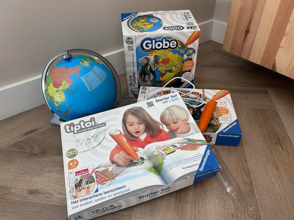 Tiptoi Starter Set, Dierenrijk & Globe - Zo goed als nieuw, Ophalen, Zo goed als nieuw, Taal en Lezen, Met geluid