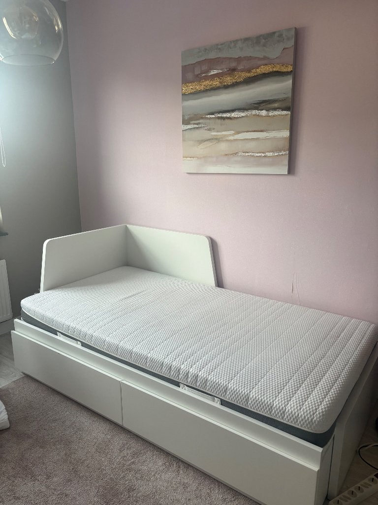 IKEA bedbank Flekke zo goed als nieuw, Huis en Inrichting, Slaapkamer | Bedden, Ophalen, Eenpersoons, Wit, Zo goed als nieuw
