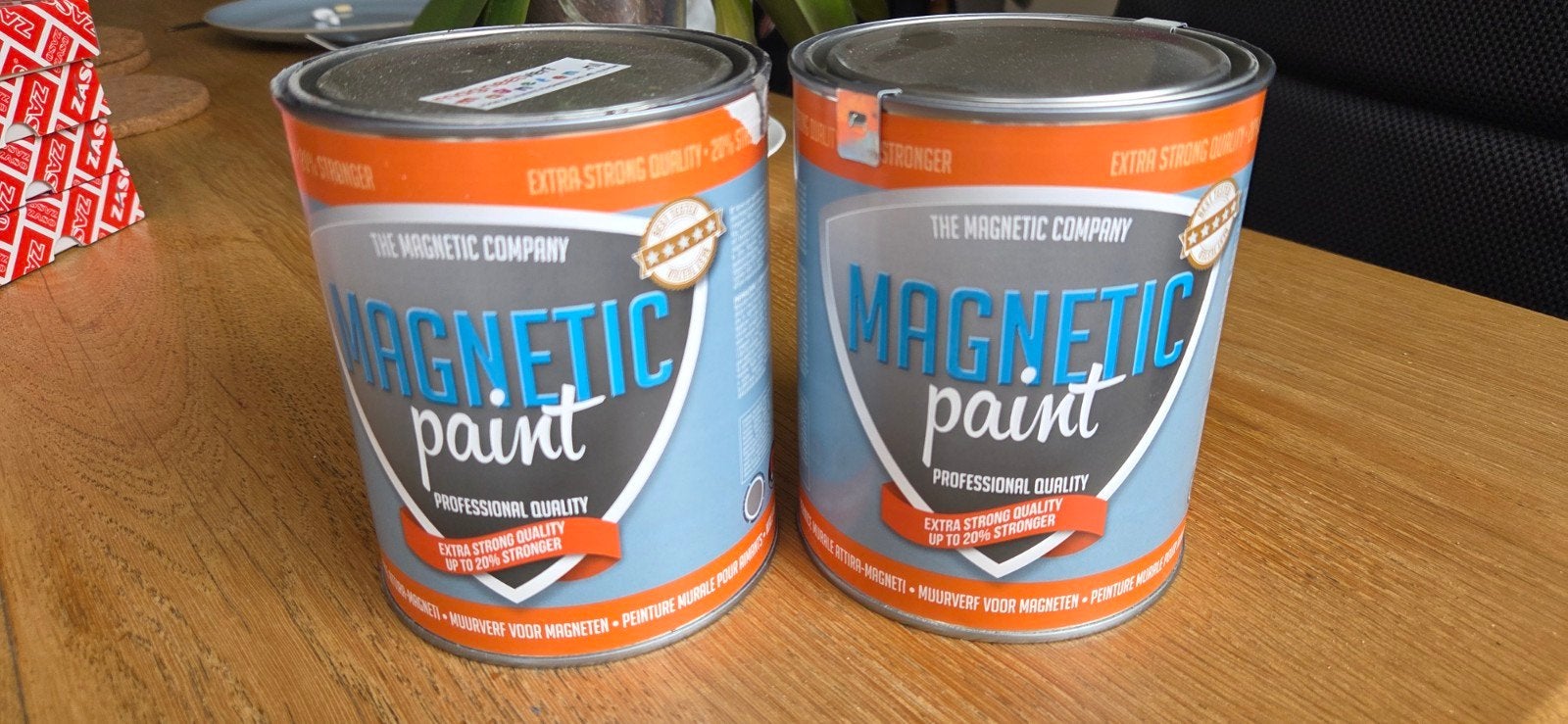 Magnetic Paint - 2 blikken van professionele kwaliteit., Nieuw, Ophalen of Verzenden, Verf, Grijs