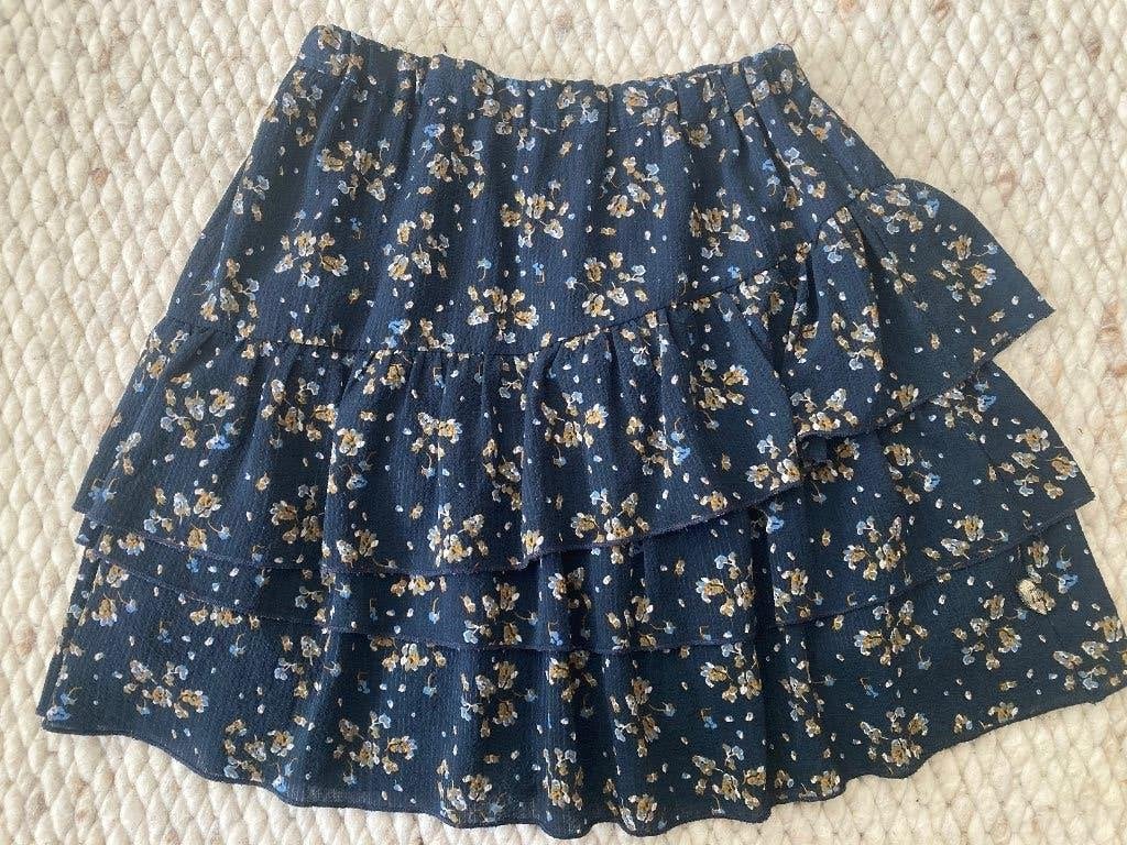 Donkerblauwe rok met bloemen van Pomp de lux mt. 158/164, Meisje, Ophalen of Verzenden, Zo goed als nieuw, Jurk of Rok