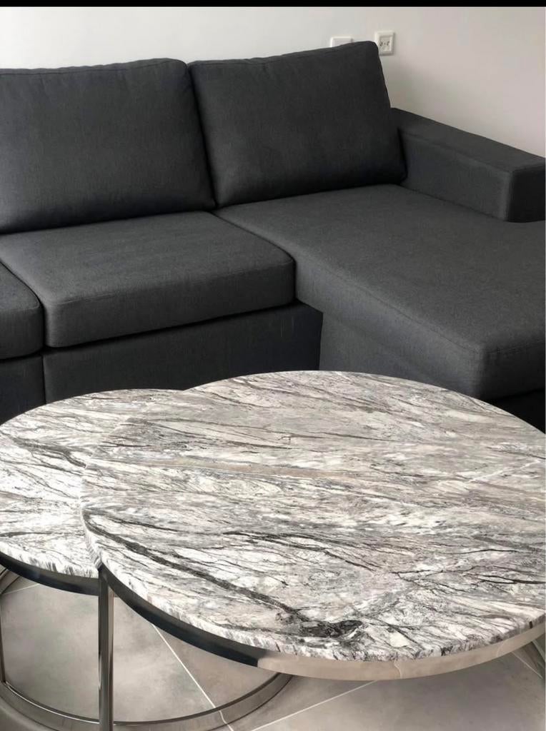 Marmeren salontafel, Huis en Inrichting, Tafels | Salontafels, Ophalen, 100 tot 150 cm, 50 tot 100 cm, Minder dan 50 cm