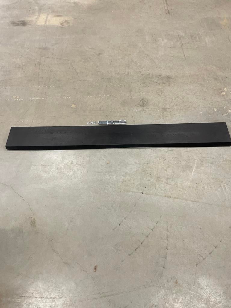 Zwevende zwart eiken wandplank 170x20cm 3,5cm dikte, Ophalen of Verzenden, Zo goed als nieuw