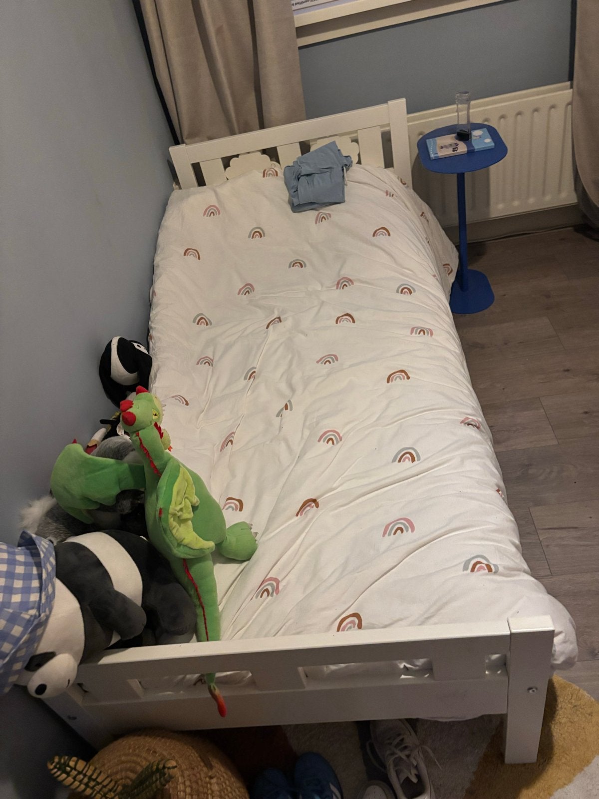 Ikea Kritter kinderbed met lattenbodem en matras, Ophalen, 70 tot 85 cm, Zo goed als nieuw, Lattenbodem