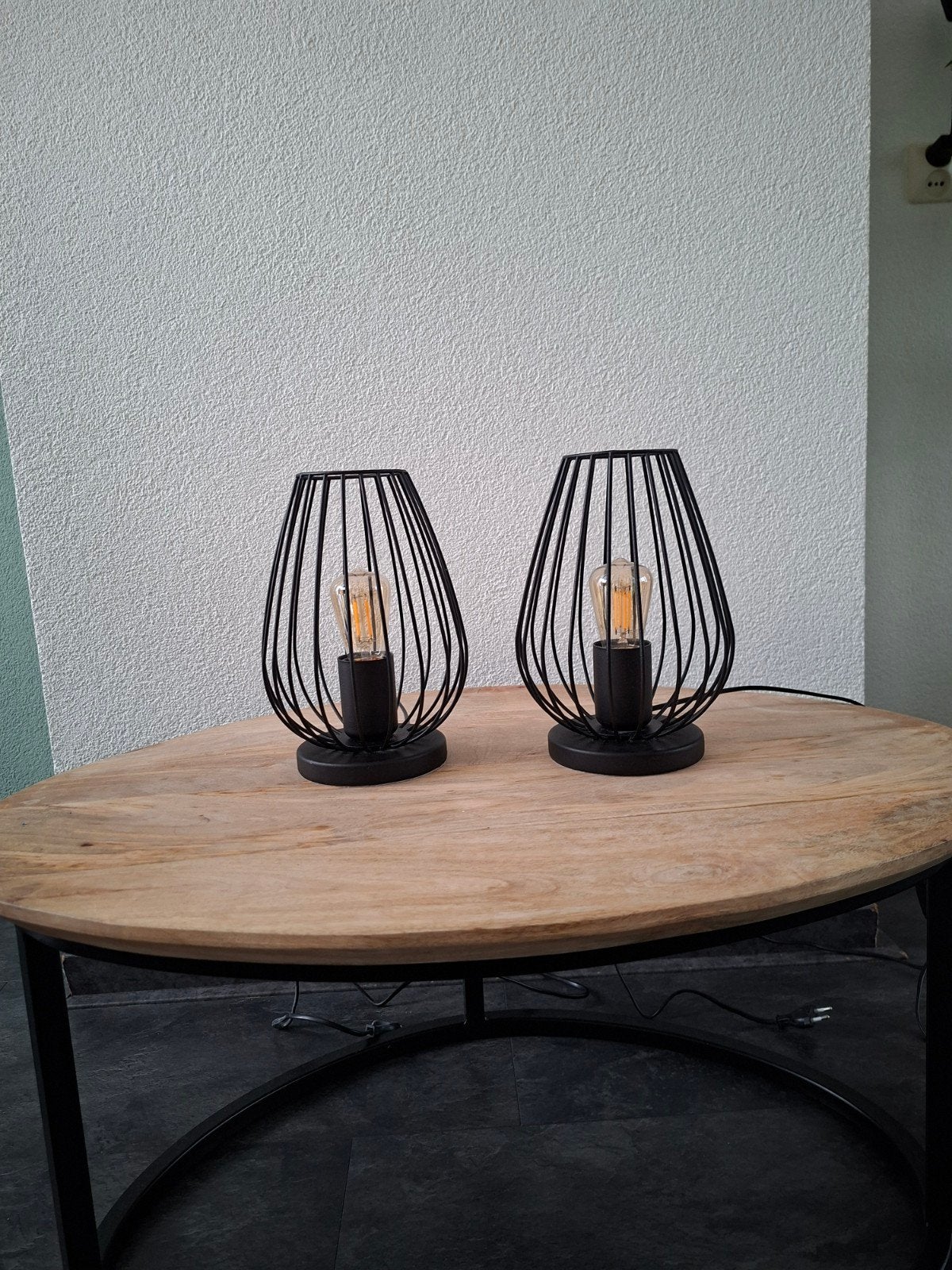 Tafellamp, Huis en Inrichting, Lampen | Tafellampen, Nachtlamp, Zwart, Metaal, Industrieel