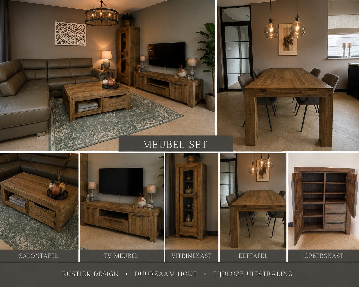 Complete Meubelset: Rustiek Design & Duurzaam Hout, Ophalen