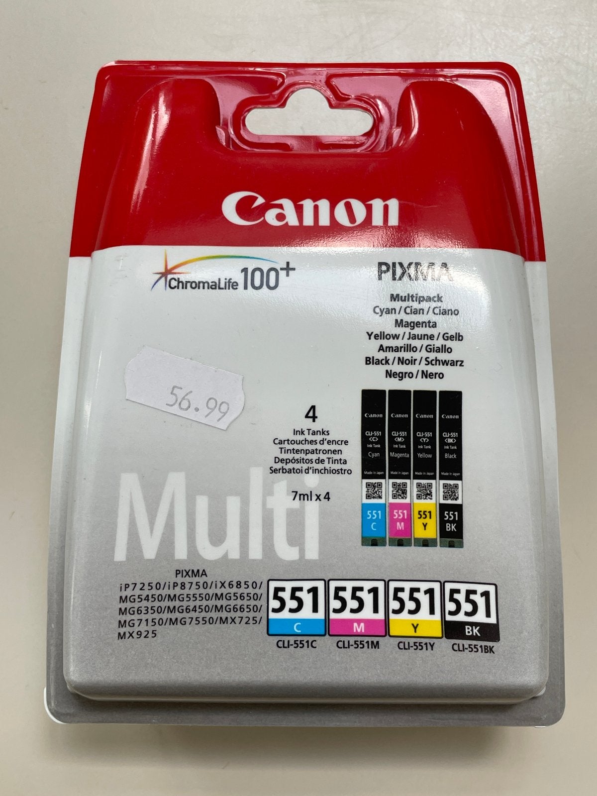Canon Pixma CLI-551 Multipack Inktpatronen (C, M, Y, BK), Ophalen of Verzenden, Nieuw, Cartridge