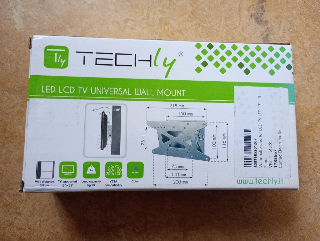 Muurbeugel TECHly LED100 vesa aansluiting - nieuw in doos, Ophalen of Verzenden, Nieuw