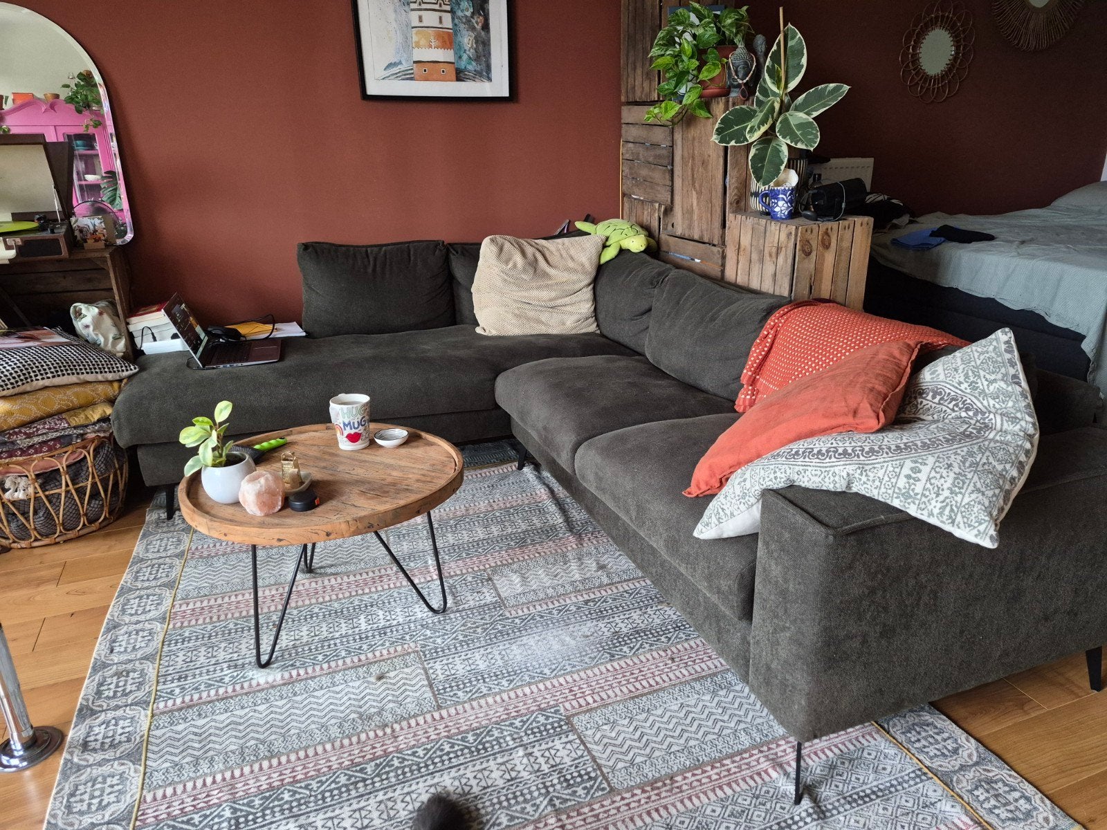 Grote hoekbank Profijt Meubels - 250x200cm, Huis en Inrichting, Banken | Bankstellen, Ophalen, 250 tot 300 cm, Gebruikt, Hoekbank