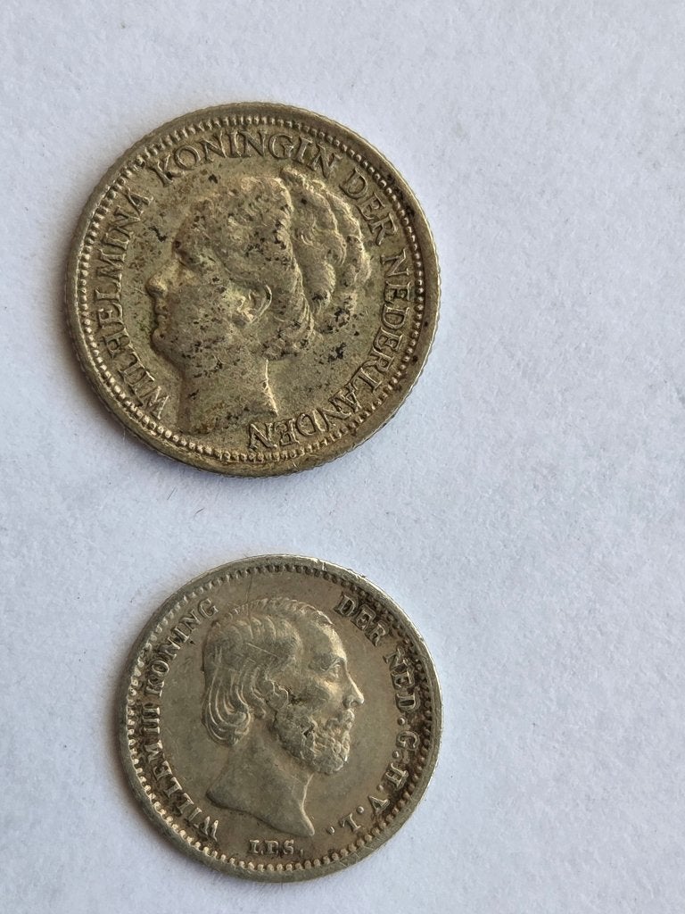 Dubbeltje stuiver, Ophalen of Verzenden, Koningin Wilhelmina, 10 cent, Zilver