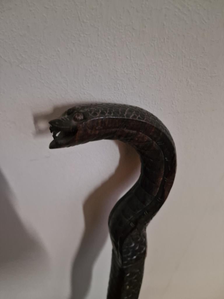 Wandel stok ? Decoratie houtsnijwerk/  cobra, Ophalen of Verzenden