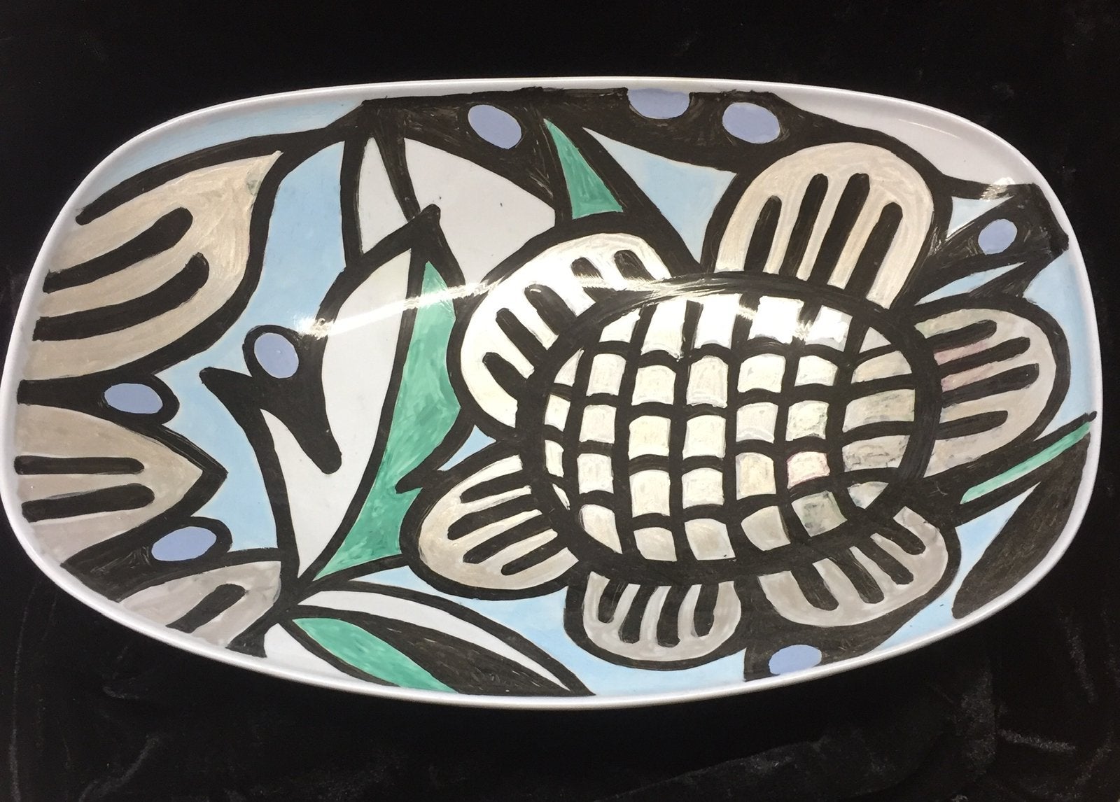 Ovalen schaal Wiener Werkstätte motief, Ophalen of Verzenden