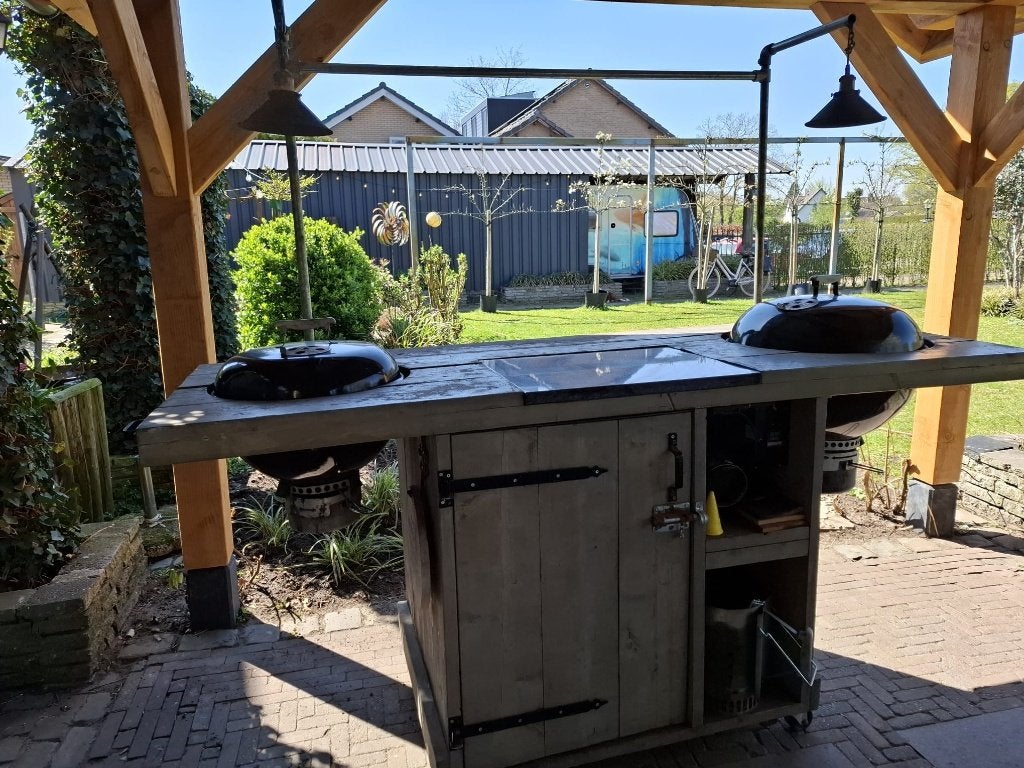 BBQ Meubel - dubbele weber en temperatuur control, Tuin en Terras, Ophalen, Gebruikt, Weber