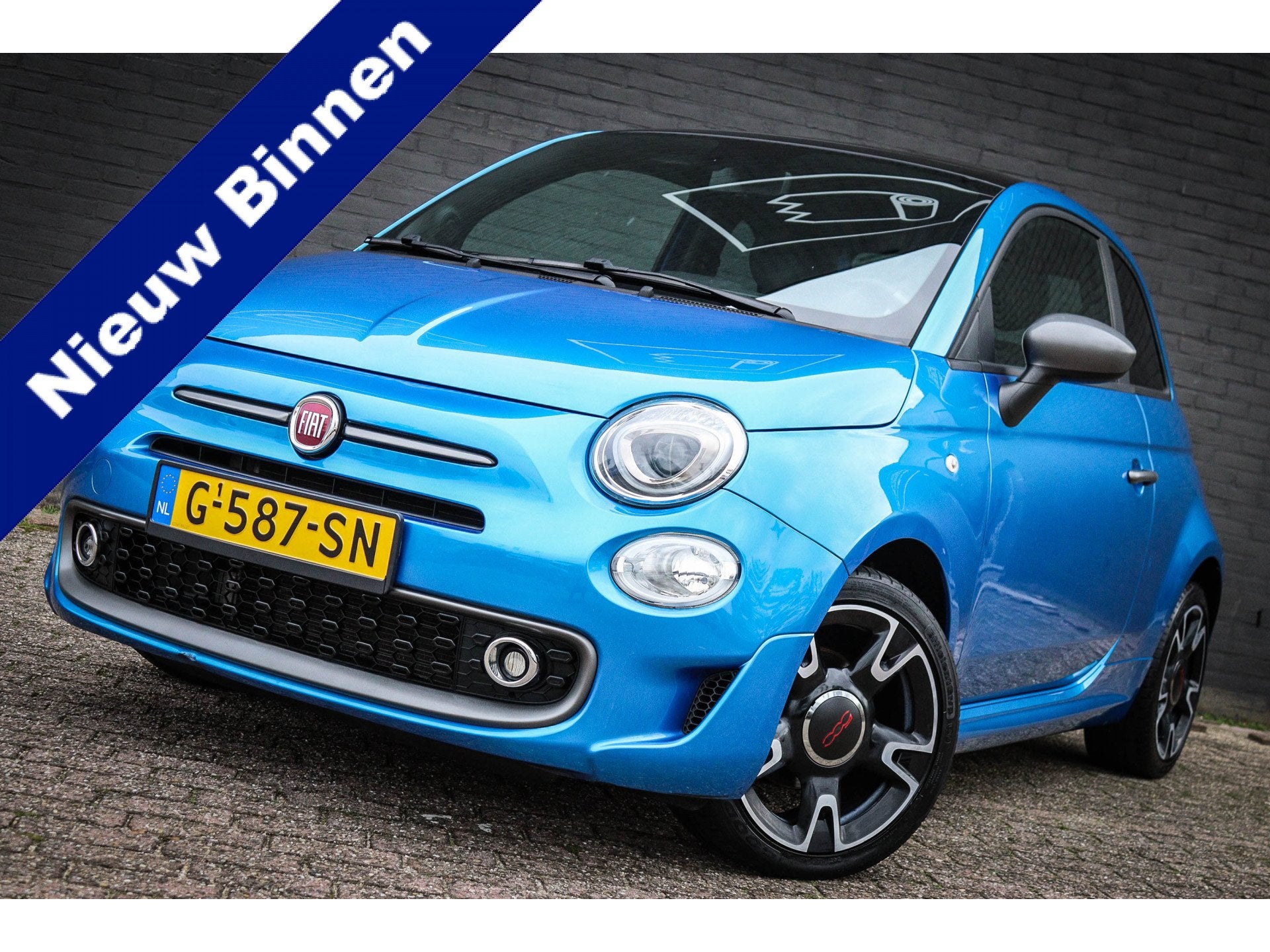 Fiat 500 1.2 Sport (bj 2019), Auto's, Voorwielaandrijving, Gebruikt, 4 cilinders, Leder en Stof