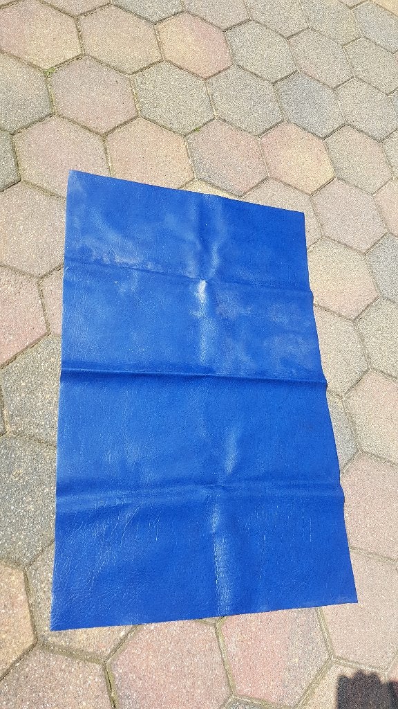Sky leer 90x57cm blauw - nepleer -, Hobby en Vrije tijd, Stoffen en Lappen, Blauw, Leer of Kunstleer, Ophalen of Verzenden, Zo goed als nieuw