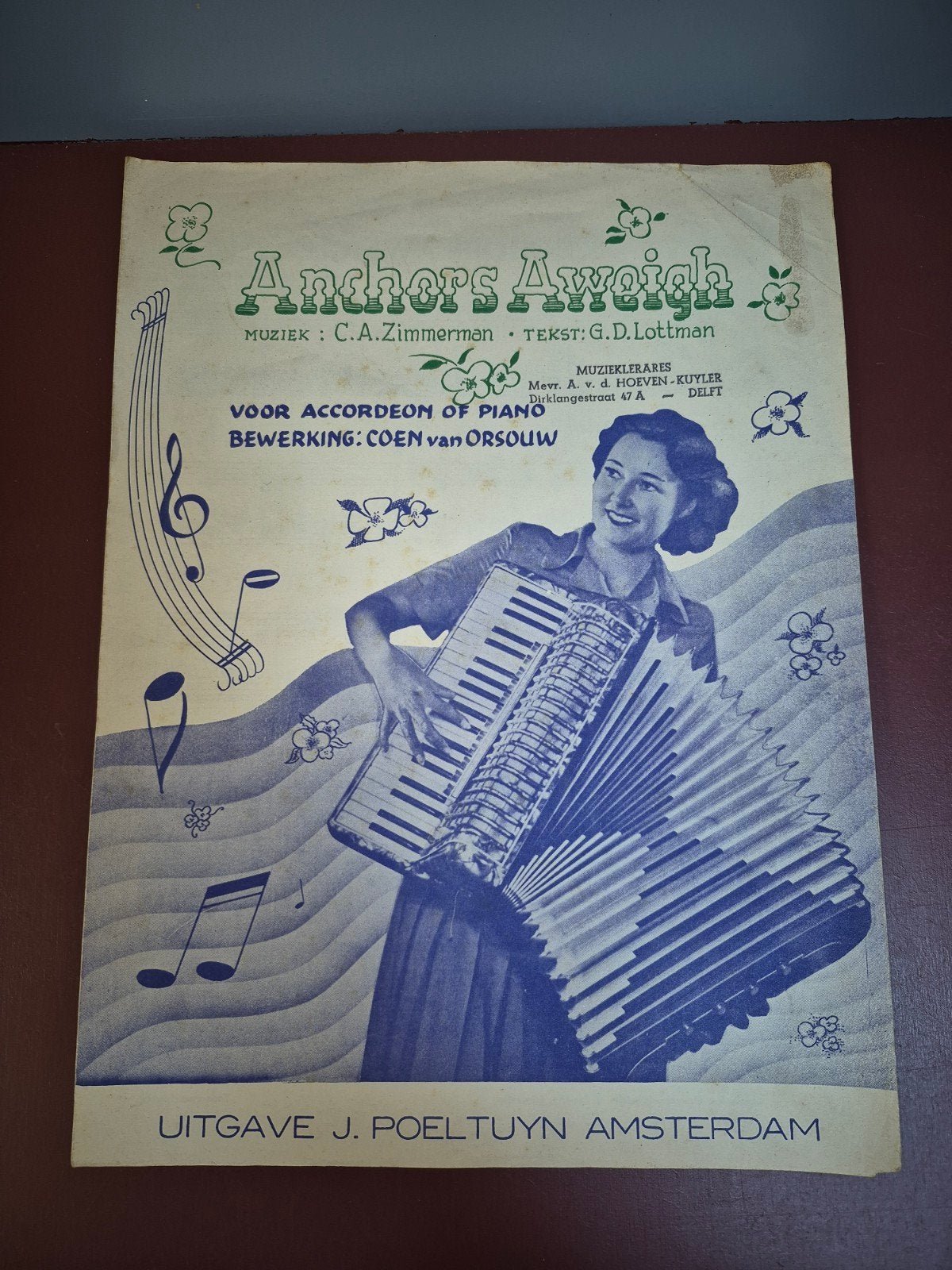 Anchors Aweigh bladmuziek voor Accordeon of Piano, Ophalen of Verzenden