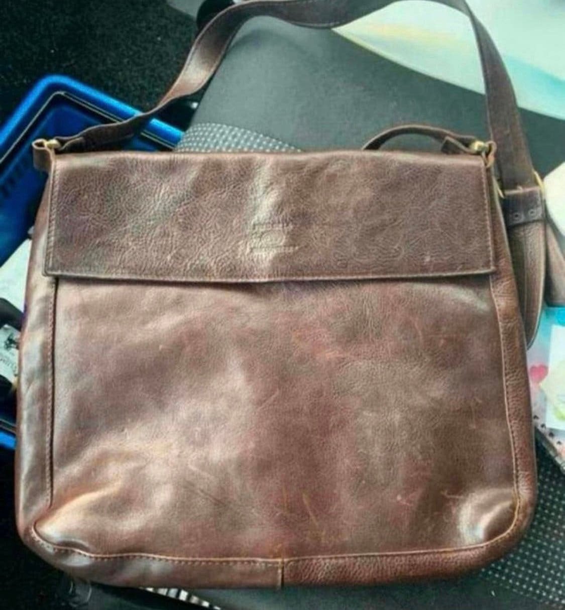 Tas mooie vintage fred de la bretoniere leren dames tas., Ophalen of Verzenden
