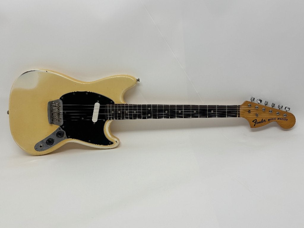 Fender Musicmaster 1976 - Olympic White gone Yellow, Muziek en Instrumenten, Snaarinstrumenten | Gitaren | Elektrisch, Ophalen of Verzenden