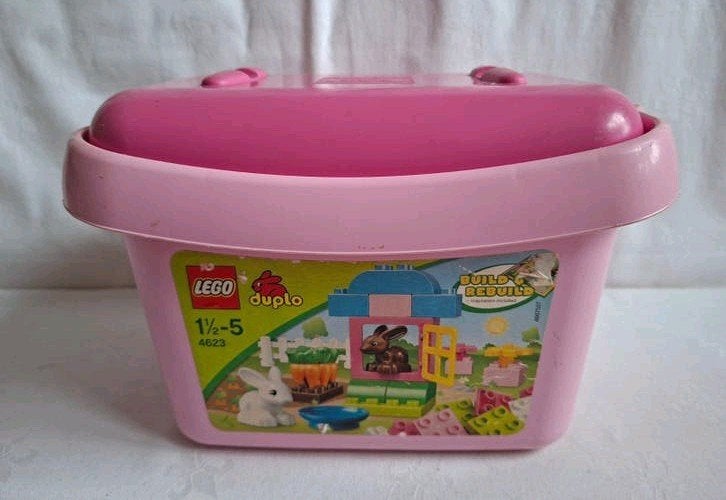 Lego Duplo set 4623 Konijnenhok met bewaarbox.  Compleet, Ophalen of Verzenden, Zo goed als nieuw, Duplo, Complete set