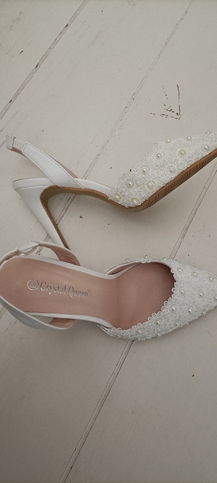 Hakken Bruid, Crystal Queen, Wit, Schoenen, Nieuw