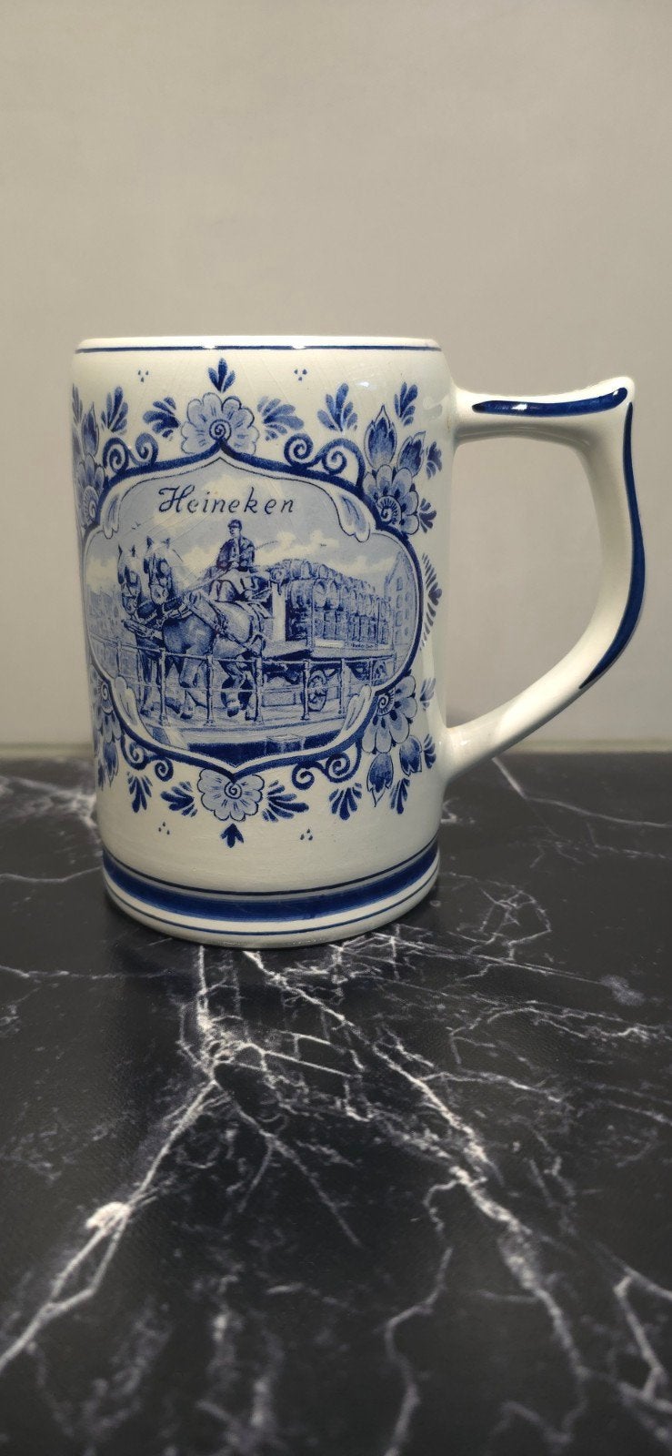 Delfts Blauw Heineken Bierpul - 't Deltsche Huys Handwerk, Verzamelen, Biermerken, Ophalen of Verzenden