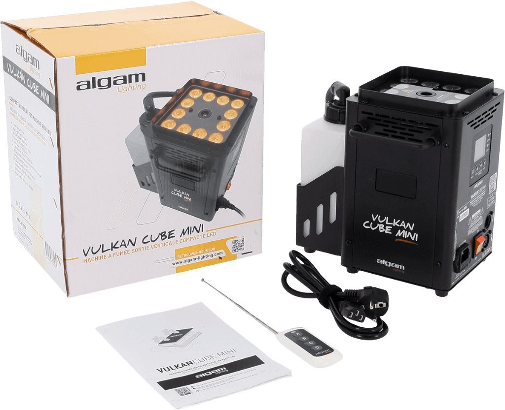 Algam Vulkan Cube mini 1200W rookmachine met RGBW Led, Muziek en Instrumenten, Licht en Laser, Geluidgestuurd, Nieuw, Ophalen of Verzenden