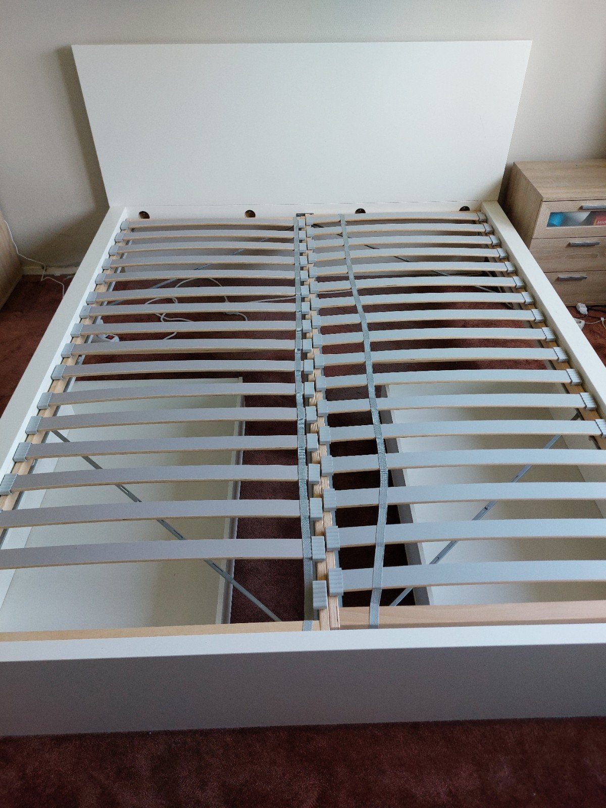 Wit tweepersoonsbed IKEA, Ophalen, Gebruikt, Wit, Tweepersoons