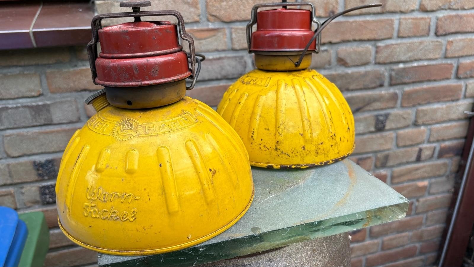 2 originele antieke waarschuwingsfakkels Feuerhand, Antiek en Kunst, Antiek | Lampen, Ophalen