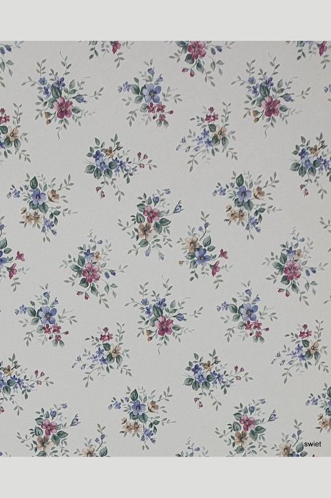 5006 vintage boeketten blauw rood lila beige retro jaren 70, Verzenden, Beige