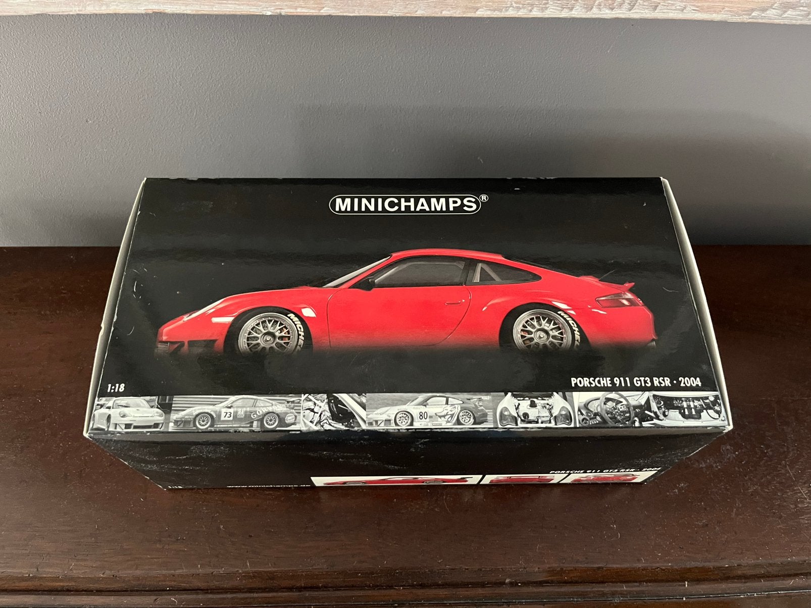 Minichamps Porsche 911 GT3 RSR (996) 1/18 (Rood), Hobby en Vrije tijd, Modelauto's | 1:18, Ophalen of Verzenden, Zo goed als nieuw