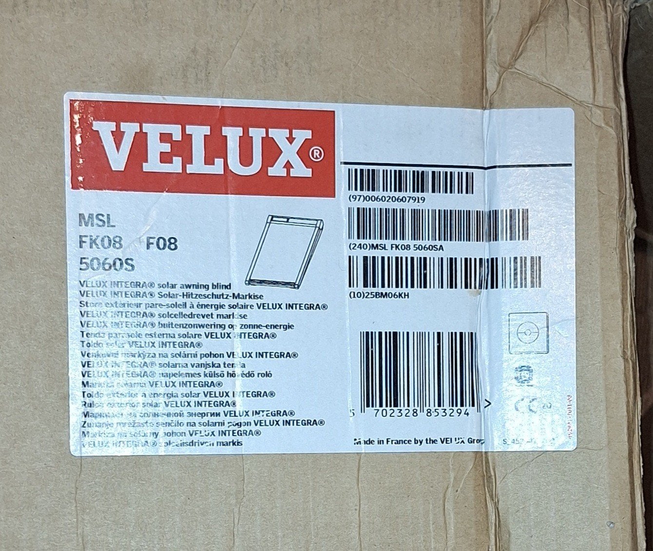 VELUX INTEGRA Solar zonwering MSL FK08 5060S, Ophalen of Verzenden, Nieuw, Dakraam