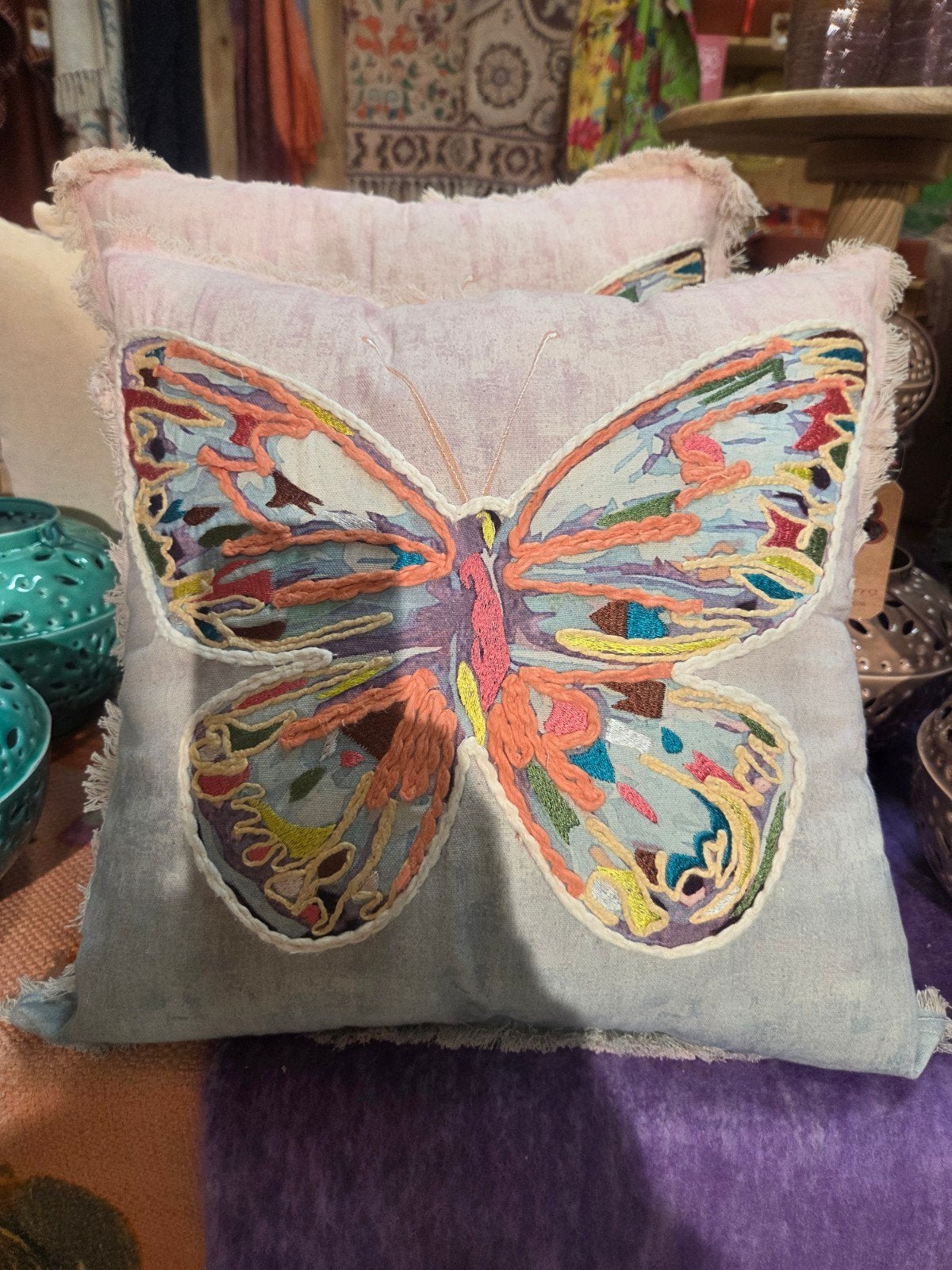 Imbarro Sierkussen met Vlinderprint, Huis en Inrichting, Woonaccessoires | Kussens, Meerkleurig, Met print, Vierkant, Ophalen of Verzenden