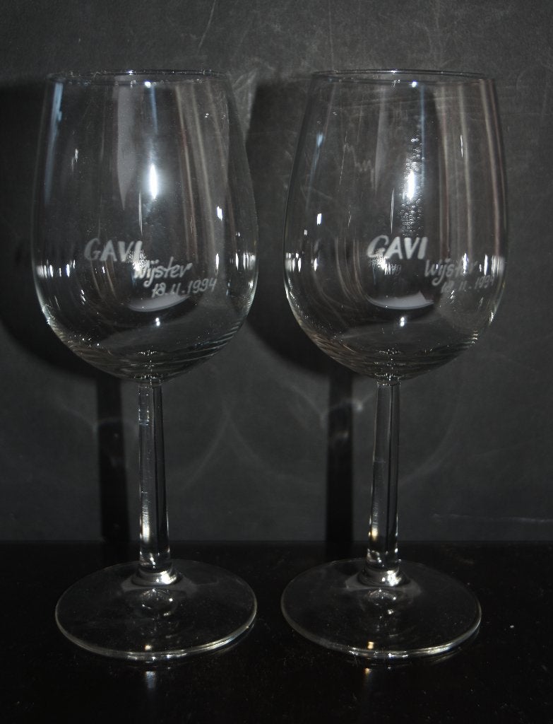 2 Wijnglazen Gavi Wijster 18-11-1994, Verzenden, Nieuw, Overige typen